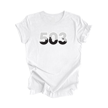 503 Portland Oregon USA Area Code City Skyline Gift - Unisex T-Shirt - Inspired X