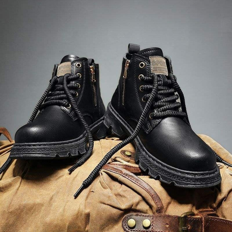 Men's High-Top Suede Leather Boots – Handcrafted Korean Style