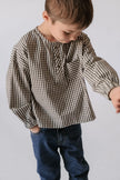 Gingham Long Sleeve Top | Indigo | Pehr