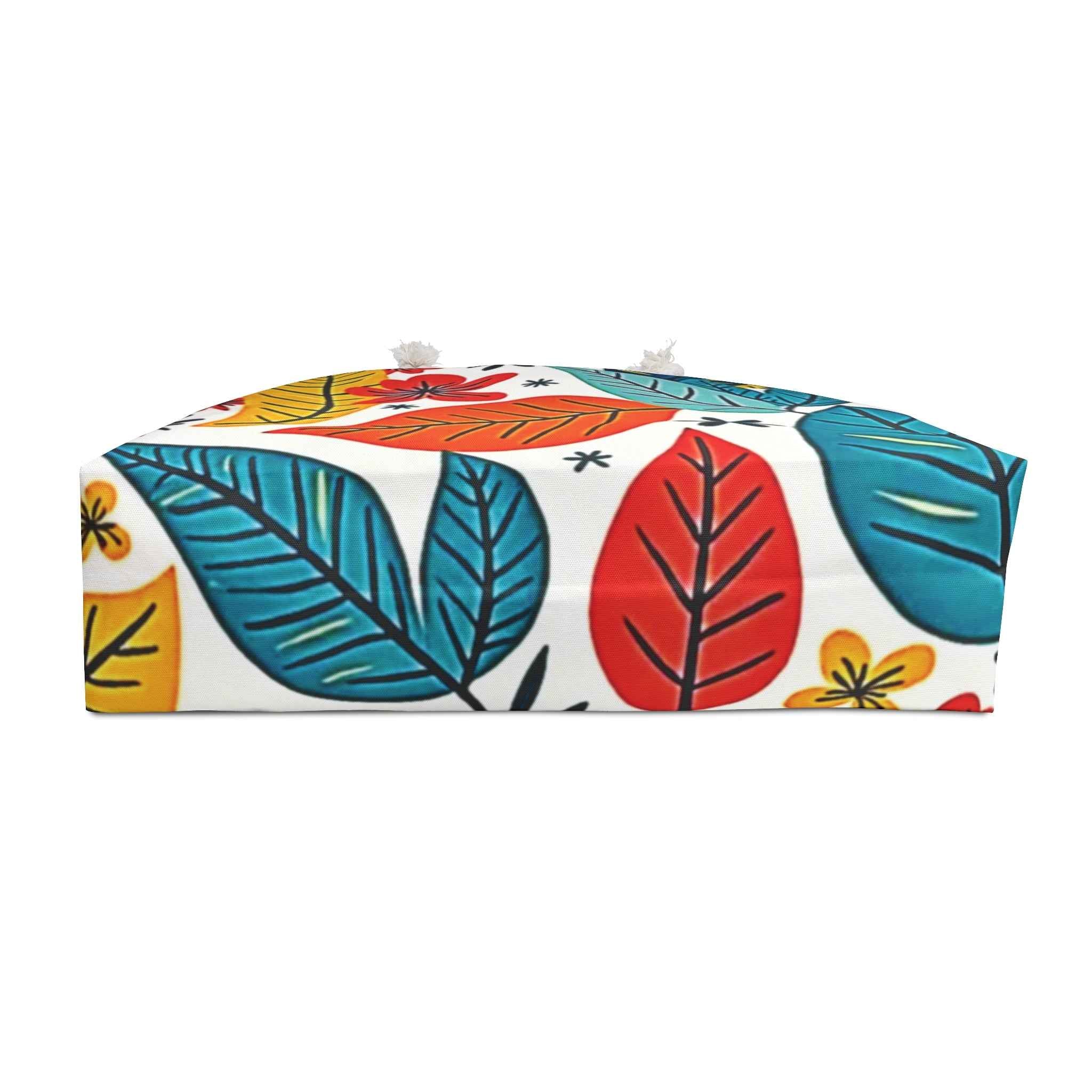 Colorful Tropical Leaves and Flowers Weekender Bag | Floral Travel Tote Bag | Large Tote bag | mom carry on bag