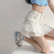 Women's White High Waist flared Mini  Denim Skirt golf skirt