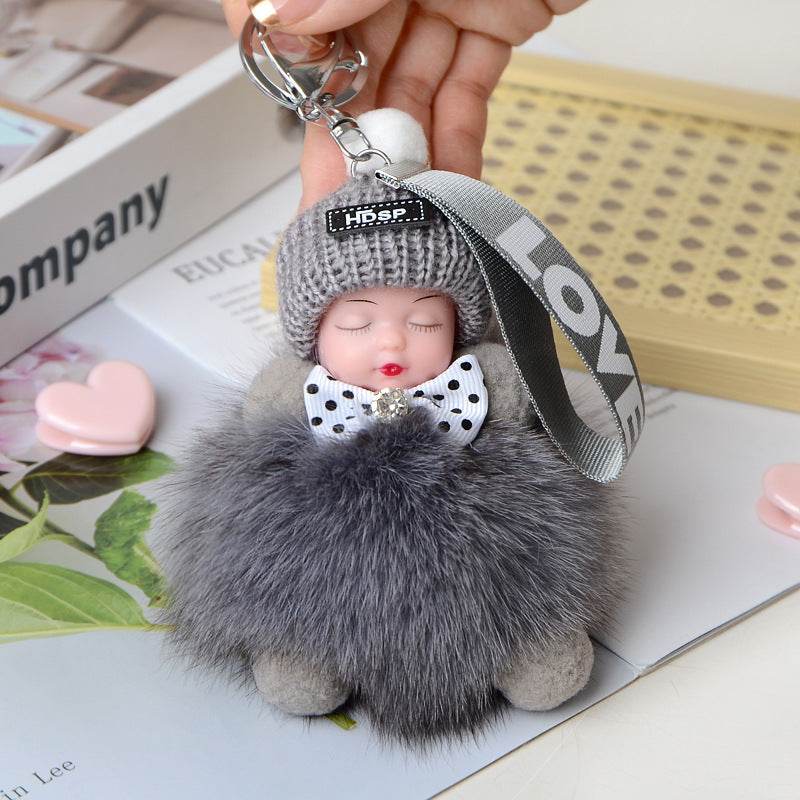 Cute Sleeping Doll Plush Doll Keychain Pendant Backpack Handbag Wallet Accessories