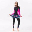 One-Piece Long Sleeve Long Skirt Swimsuit