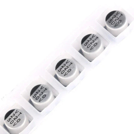 10 pcs 50V 220UF SMD Aluminum Electrolytic Capacitors