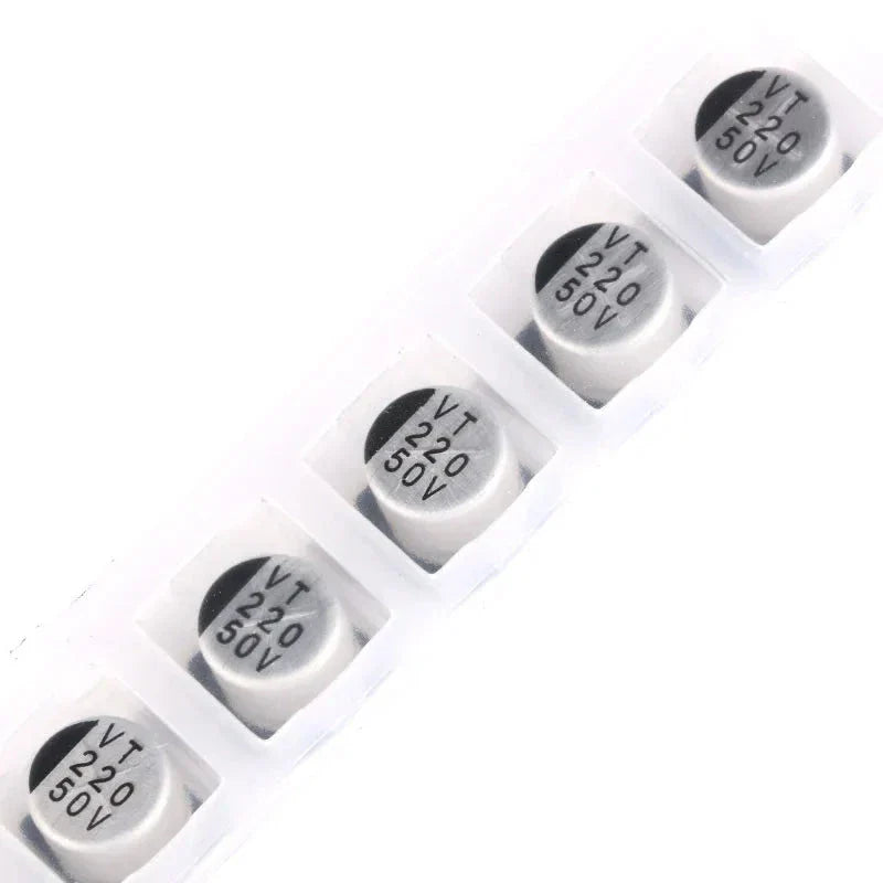 10 pcs 50V 220UF SMD Aluminum Electrolytic Capacitors