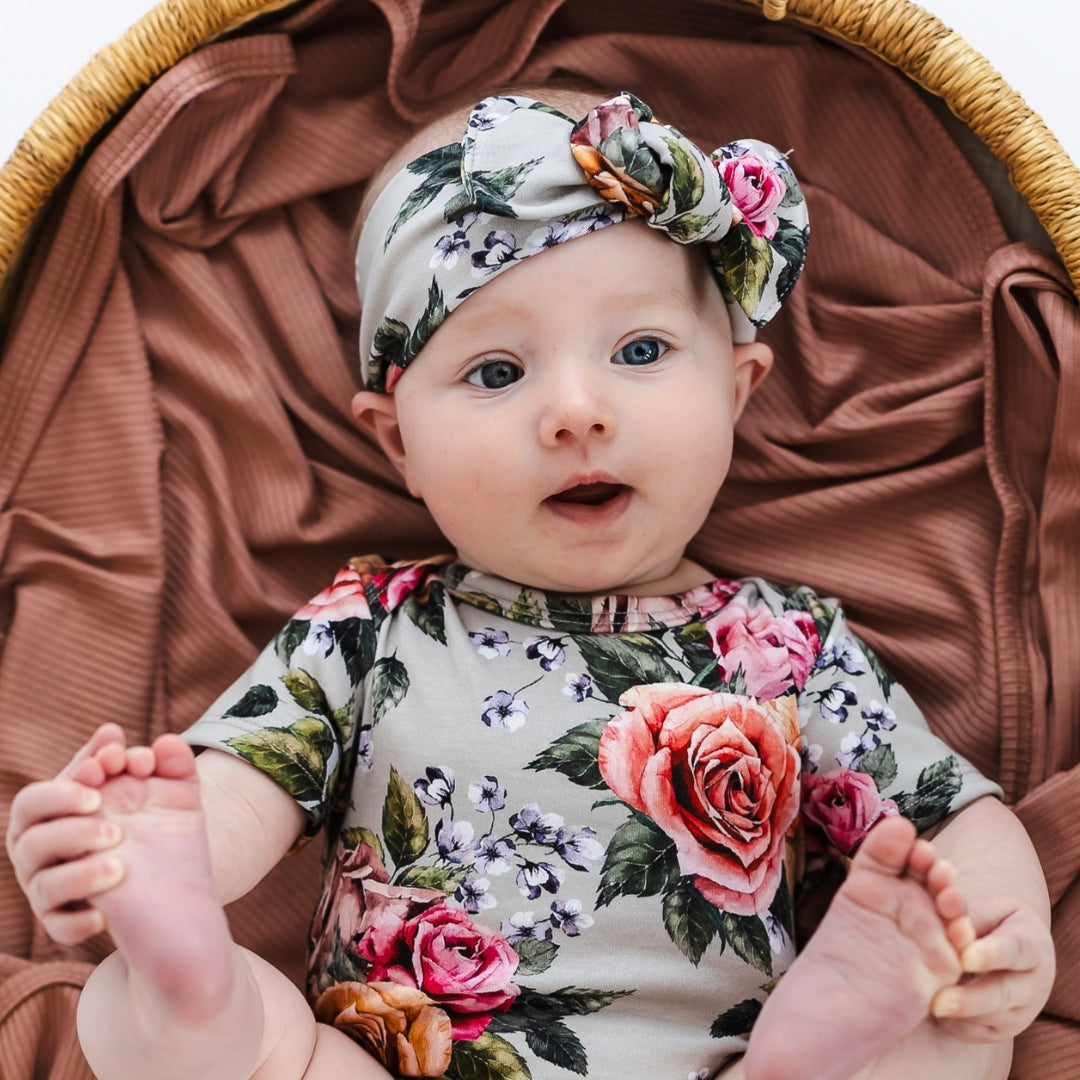 Bamboo Baby Headwrap | Antique Floral