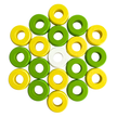 32 Yellow and Lime Green Carrom / Pichenotte Rings - (Yellow / Lime Green / Natural / Black / White) - Anneaux De Pichenottes - Game Accessories / Accessoires De Jeu