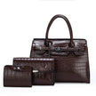 Crocodile Pattern New Fashion 3 in 1 cooperate Work leather Handbag