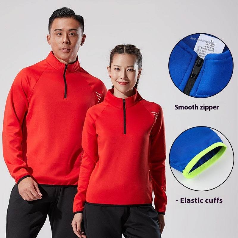 Half Zipper Long Sleeve Workout Top Outdoor Running Quick-drying Gym Shirt