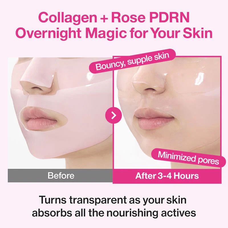 numbuzin No.2 Rose PDRN Overnight Collagen Mask 37ml - 1 BOX/ 4 PC