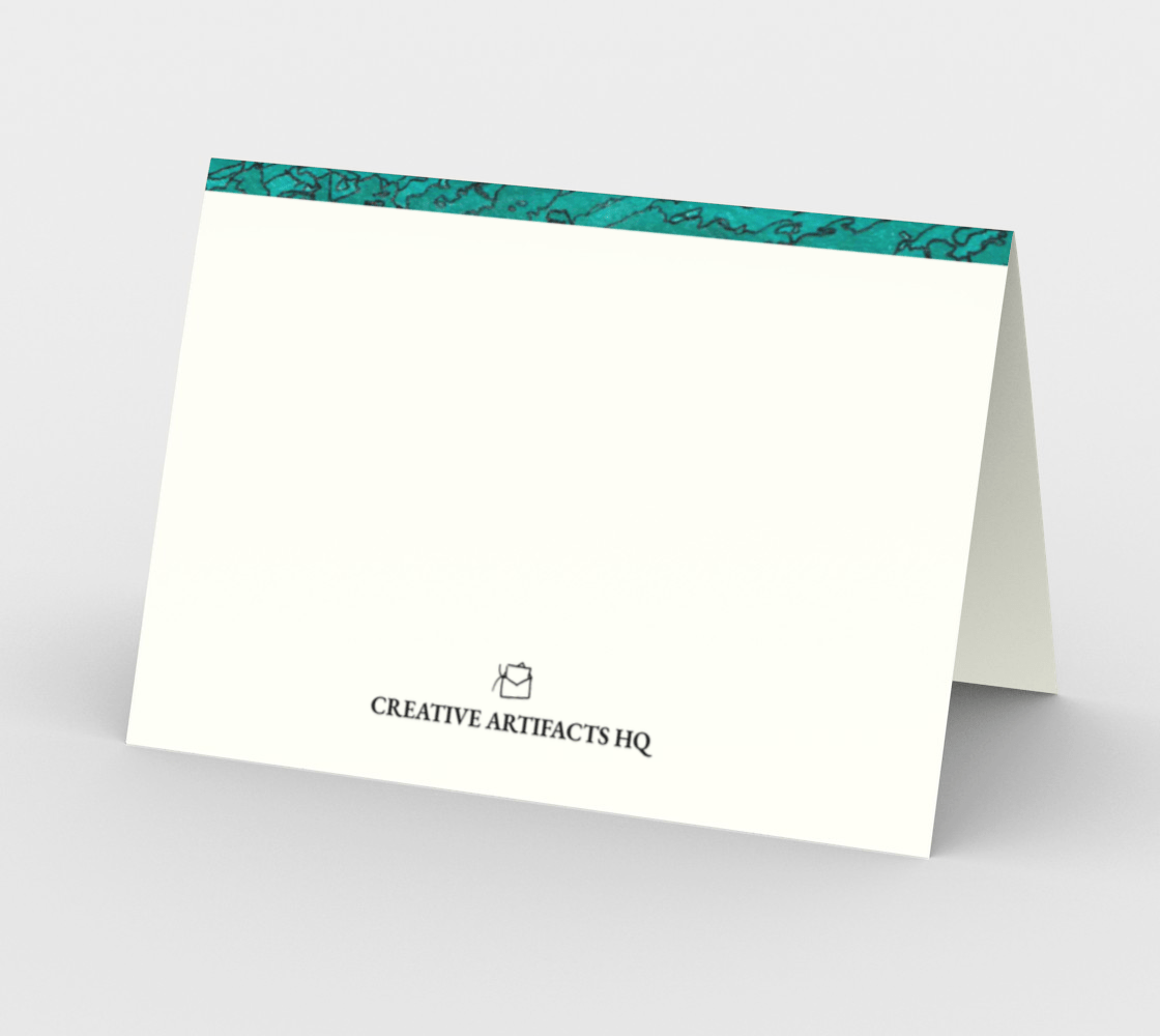 Blank Greeting Card | 5 x 7 | Etched in Turquoise
