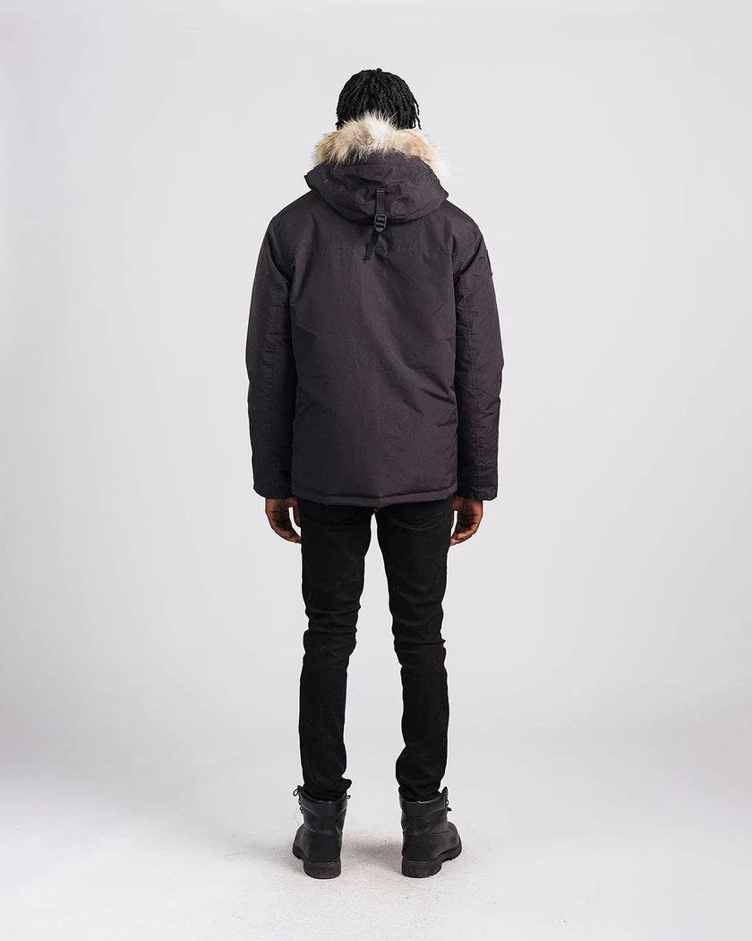 Outdoor Survival Canada Men's Nyik -40 Down Parka, Orca Black, Small - ON DISPLAY