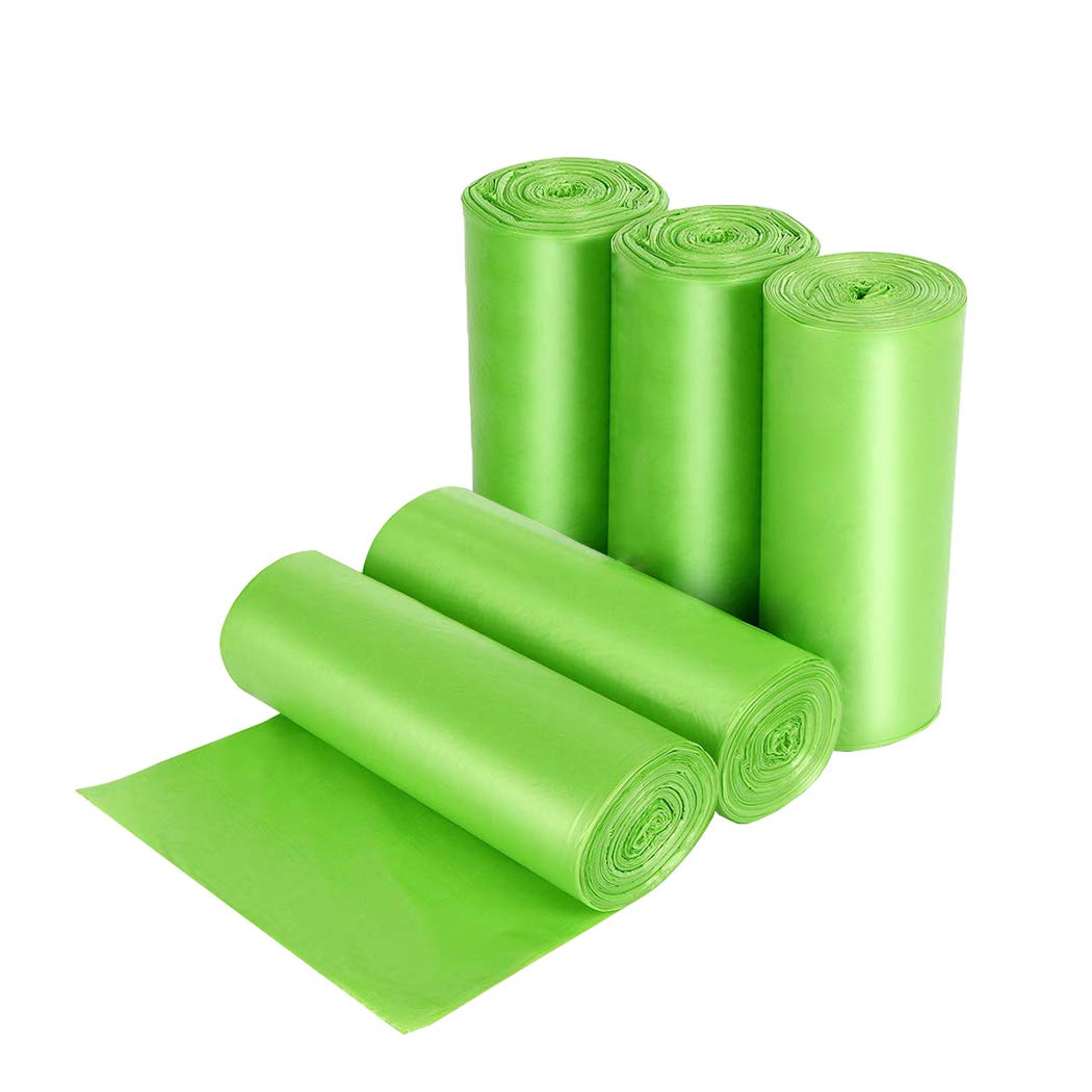 Compostable Garbage Bags, 10L (2.6 Gallon) – 150 Small Disposable Bags, PSM Starch-Based, Green – for Kitchen, Bathroom, Bedroom, Office 🍁 All In One Marketplace Canada