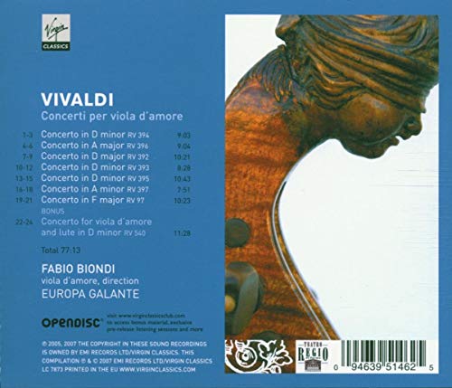 Vivaldi: Concerti Per Viola D'amore