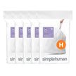 simplehuman Code H 100 Count, Dispenser Pack Custom Fit Liners, Drawstring Trash Bags, 30-35L / 8-9 Gallons, White 🍁 All In One Marketplace Canada