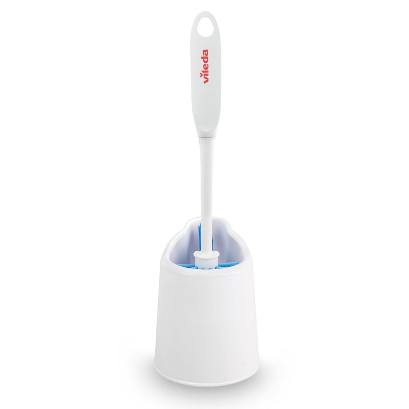 Vileda Deluxe Toilet Brush and Holder | Cleaner Brush with Ergonomic Handle | Easily Clean Under the Rim | Angled Bristles Reach Tough Spots 🍁 All In One Marketplace Canada