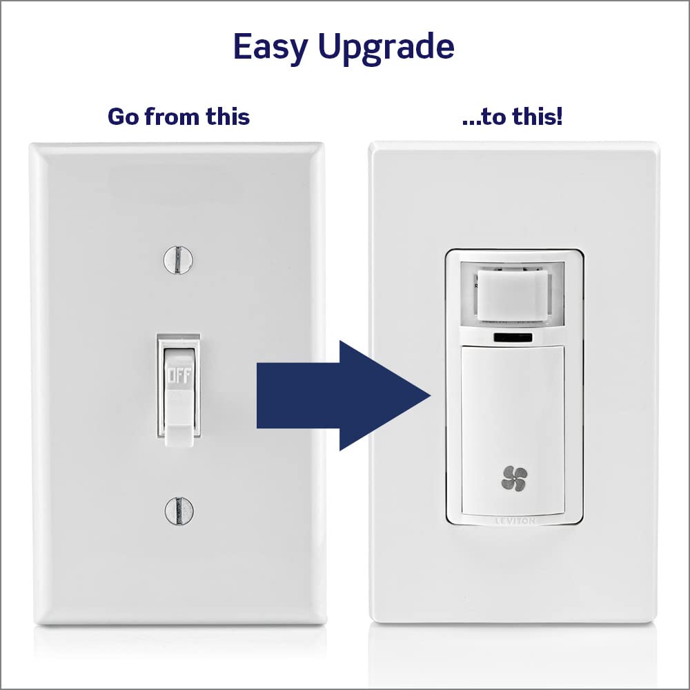 Leviton Humidity Sensor Switch for Bathroom Exhaust Fan, automate Ventilation, air Circulation, Moisture Control, ¼ HP, Single Pole, DHS05-1LW, White 🍁 All In One Marketplace Canada