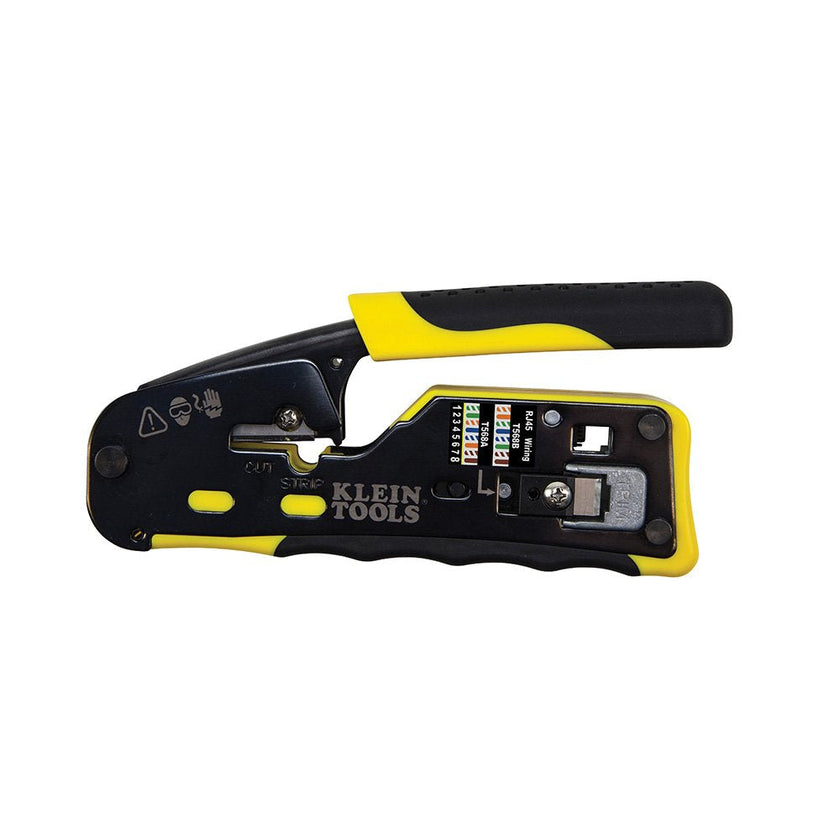 Klein Tools VDV226-110 Ratcheting Modular Data Cable Crimper/Wire Stripper/Wire Cutter for RJ11/RJ12 Standard, RJ45 Pass-Thru Connectors 🍁 All In One Marketplace Canada