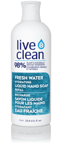 Live Clean - Fresh Water Liquid Hand Soap Refill (1L)
