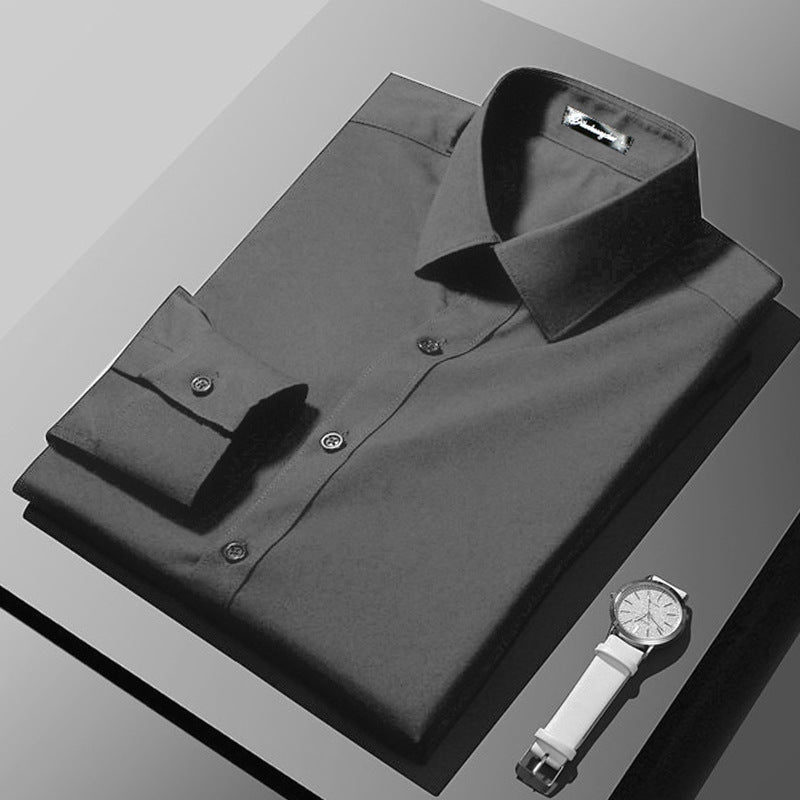 Men's Korean Style Slim Fit Business Dress Shirt – S to 5XL, 7 Colors