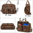 Retro Crazy Horse Leather Weekender Travel Duffel Bag with Laptop Compartment