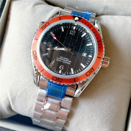 Men's 00 Agent Diver Style Watch – Rotating Bezel, Steel Strap, 6 Colours