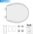 Soft Close Commercial Toilet Seat – 17 Round, Thickened White PP, Quiet Lid, Easy Install & Clean, Never Loosen, Restroom Grade, Fits Most Standard Toilets – Size: 17/19