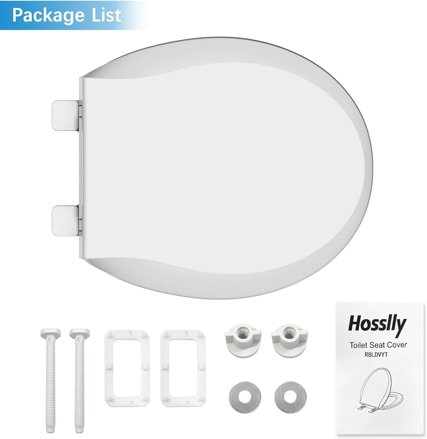 Soft Close Commercial Toilet Seat – 17 Round, Thickened White PP, Quiet Lid, Easy Install & Clean, Never Loosen, Restroom Grade, Fits Most Standard Toilets – Size: 17/19