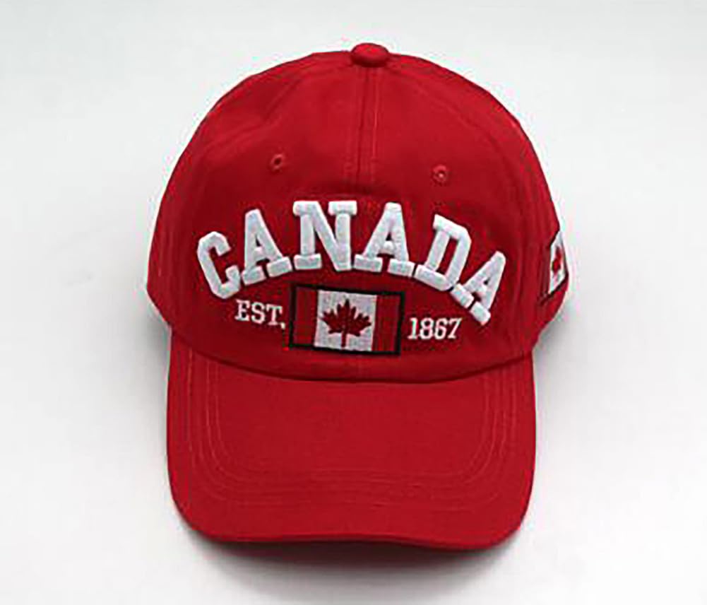 Navy Blue and Red Canada Baseball Cap for Men Women, Canada Day Maple Leaf Flag Embroidered Adjustable Dad Hat Golf Cap Sport Outdoor Fitted Plain Cap 🍁 All In One Marketplace Canada