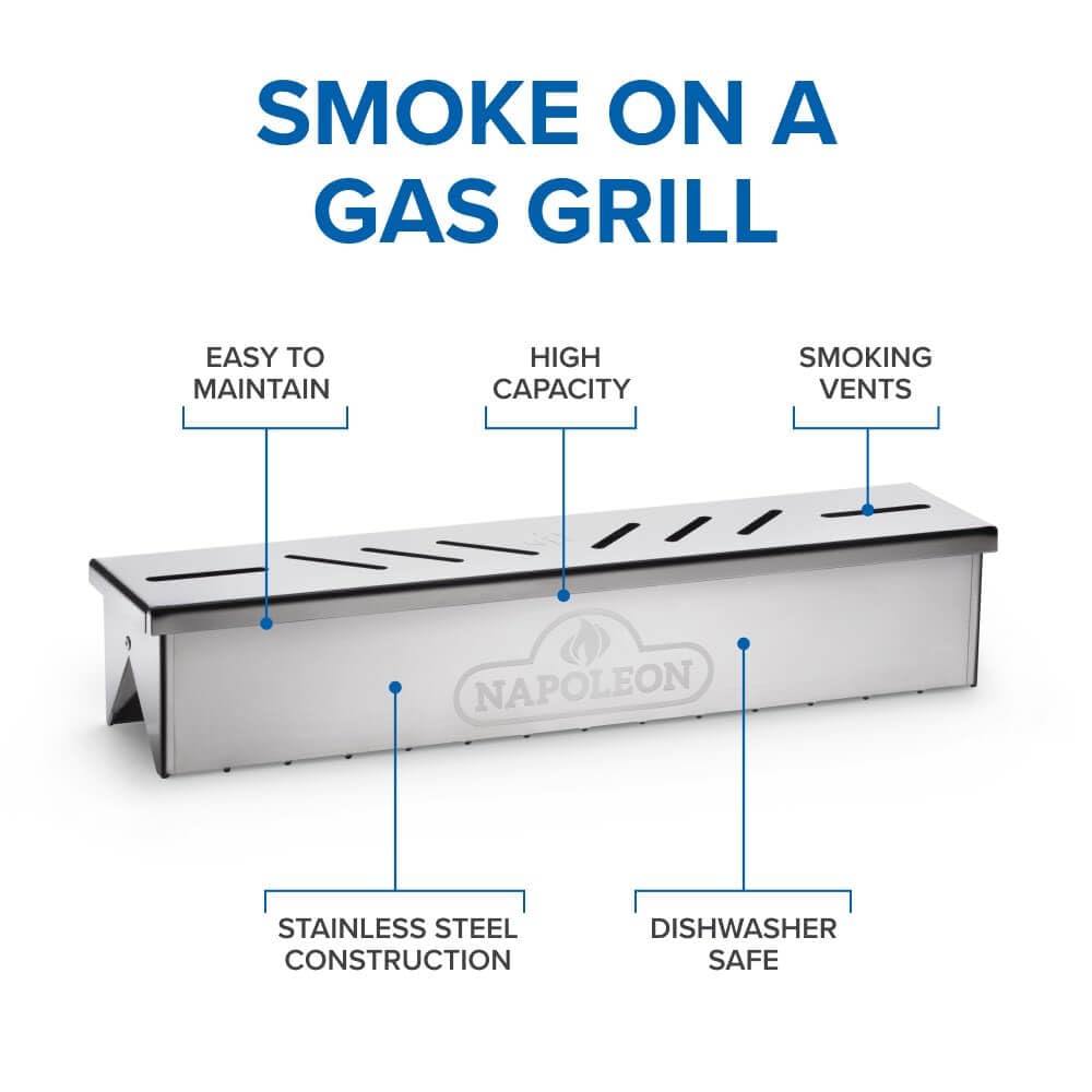 Napoleon Stainless Steel Smoker Box 67013 Add Smoky Flavor to BBQ, Easily Turn Gas Grill Into Smoker, Add Wood Chips or Chunks to Smoke Food on Barbecue 🍁 All In One Marketplace Canada
