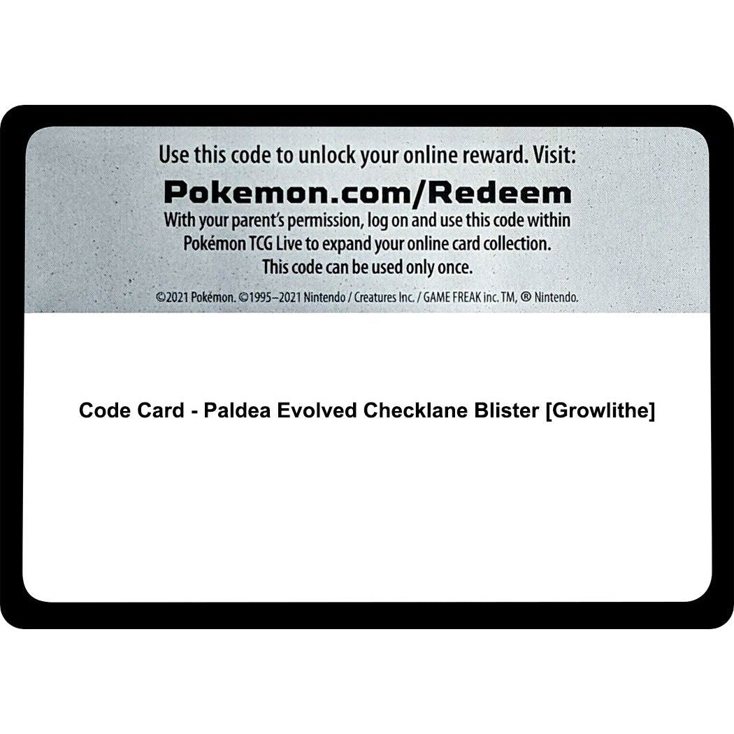Code Card - Paldea Evolved Checklane Blister [Growlithe] (PAL)