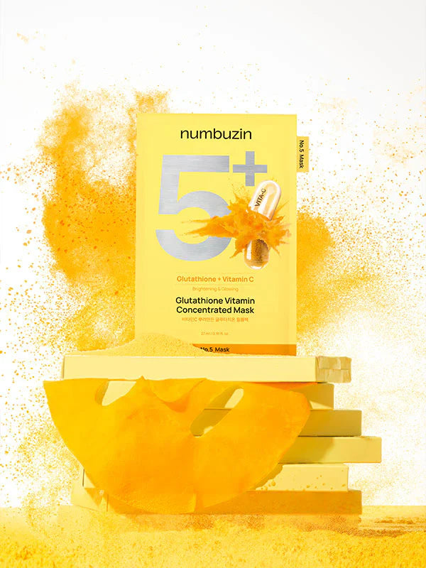 numbuzin No.5+ Glutathione Vitamin Concentrated Mask 27ml - 1 BOX / 5 PC