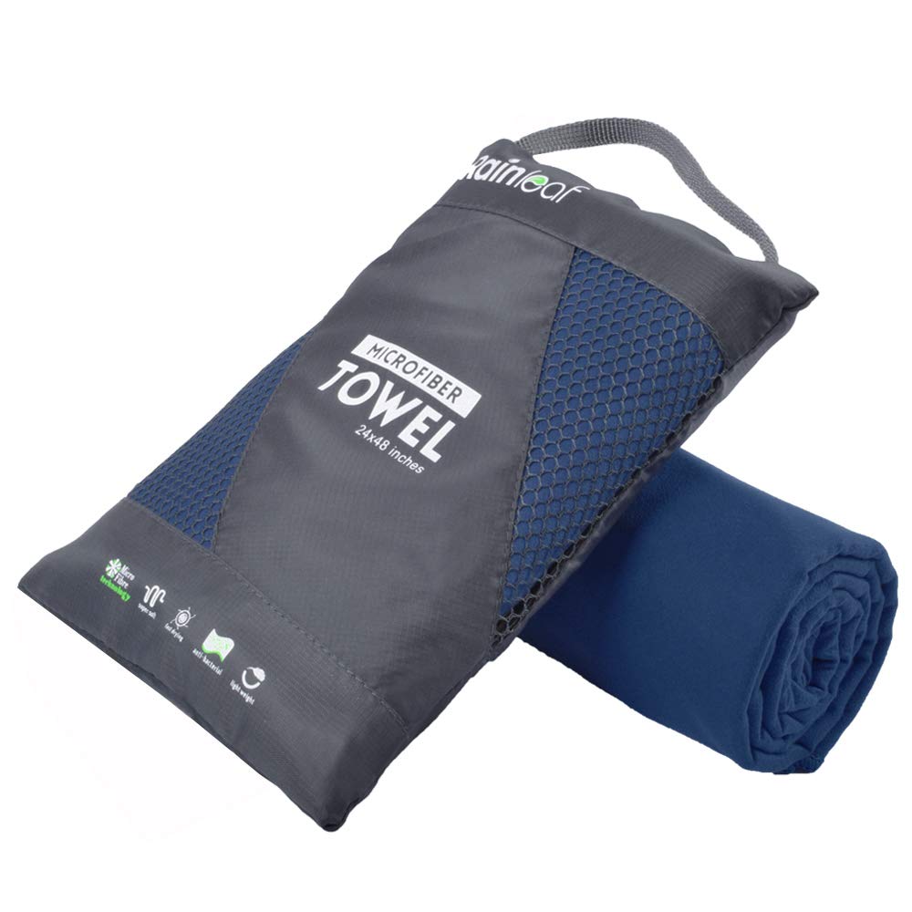 Rainleaf Microfiber Towel Perfect Travel & Gym & Camping Towel. Quick Dry - Super Absorbent - Ultra Compact - Lightweight. Suitable for Trip, Beach, Shower, Backpacking, Pool 🍁 All In One Marketplace Canada