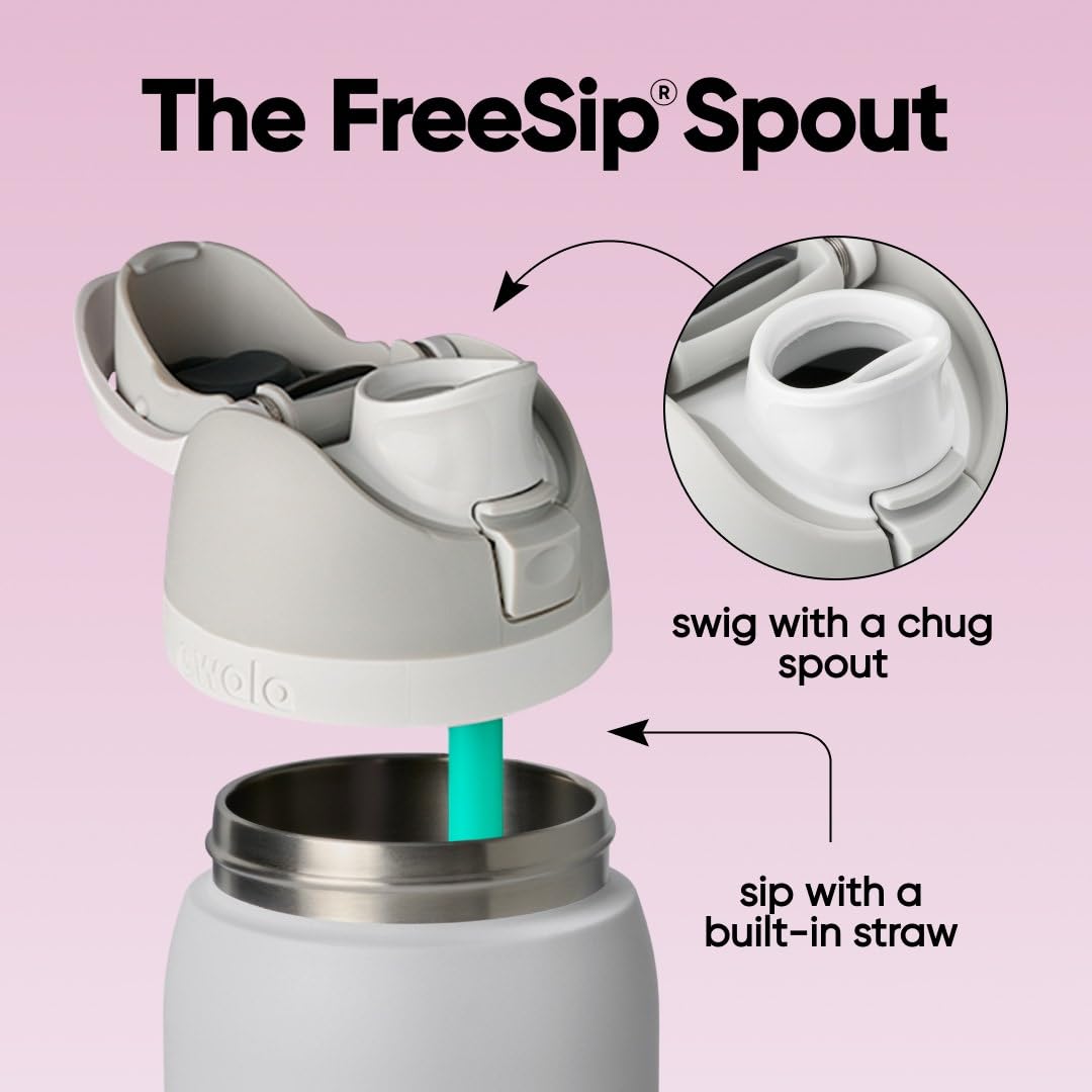 Owala FreeSip Insulated Stainless Steel Water Bottle with Straw for Sports and Travel, BPA-Free, 32oz, Dreamy Field 🍁 All In One Marketplace Canada