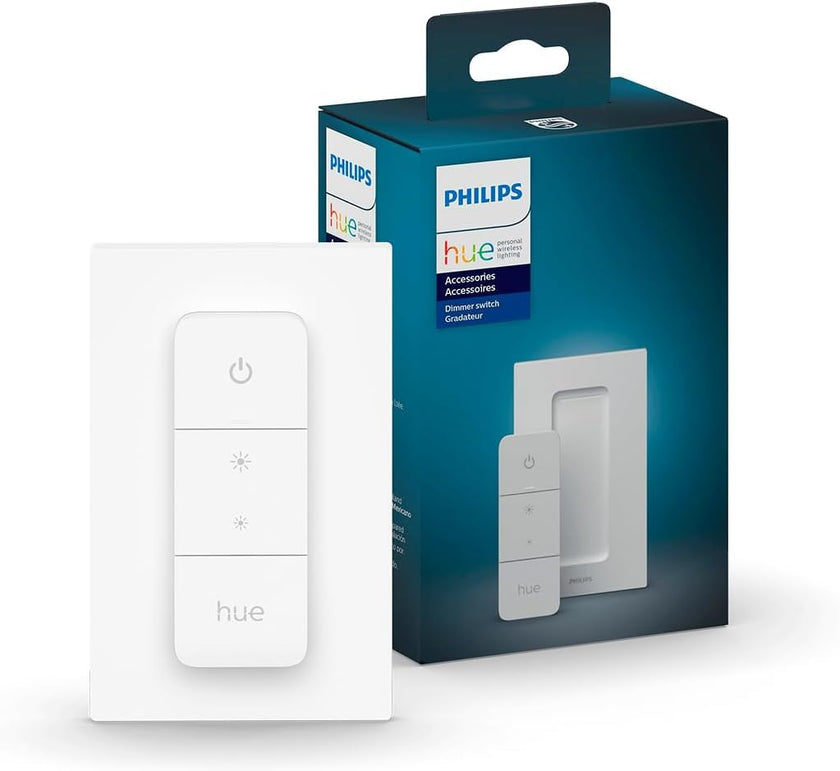 Philips Hue Smart Dimmer Switch with Remote, White - 1 Pack - Turns Hue Lights On, Off, Dims or Brightens - Requires Hue Bridge - Easy, No-Wire Installation 🍁 All In One Marketplace Canada