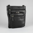 JBG Slim Genuine Leather Crossbody Bag. RFID Blocking Travel Purse with Multi-Zipper Pockets