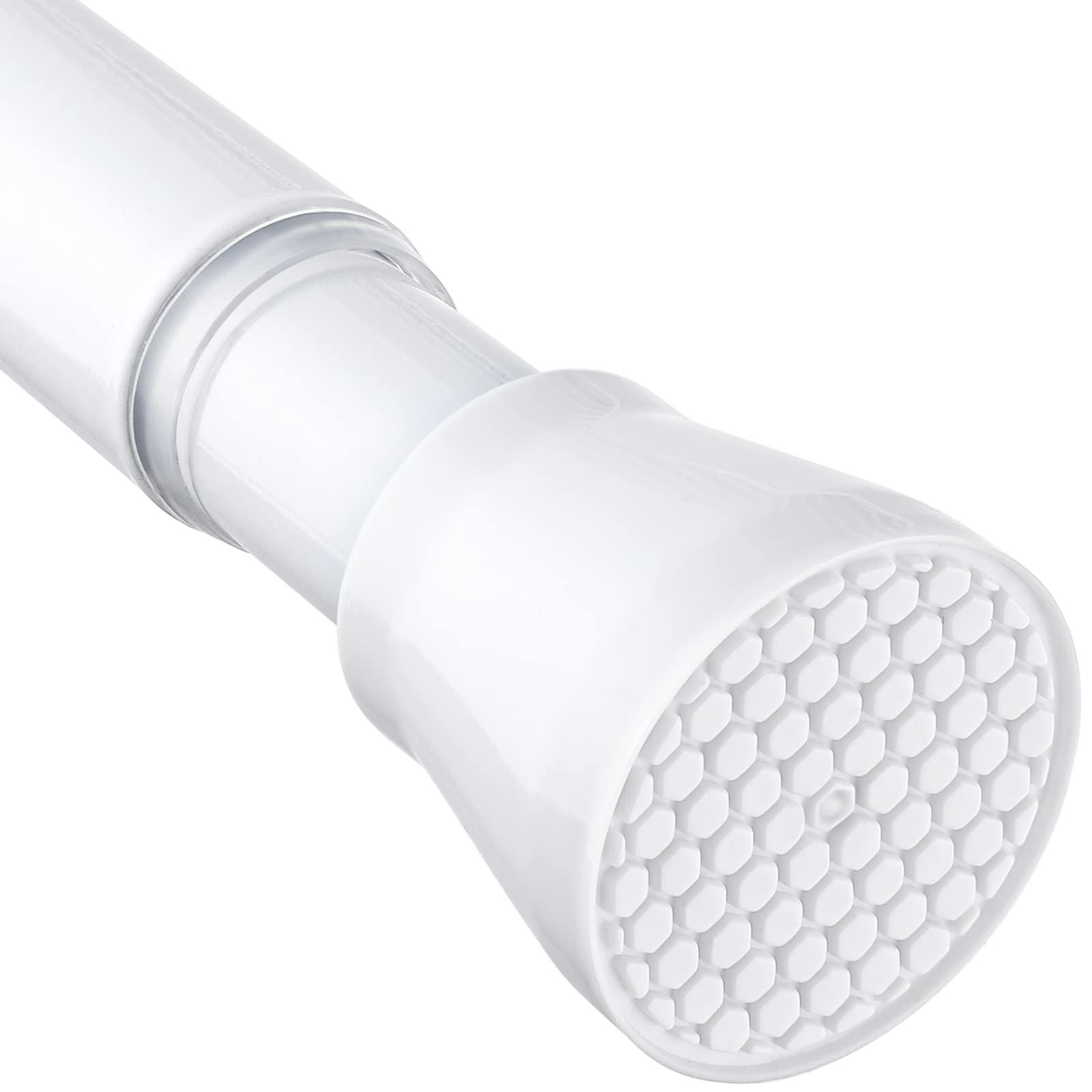 White Tension Curtain Rod for Windows 28 to 48 inch, Adjustable Expandable Pressure Spring Curtain Rod No Drilling, 7/8