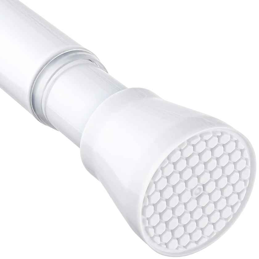 White Tension Curtain Rod for Windows 28 to 48 inch, Adjustable Expandable Pressure Spring Curtain Rod No Drilling, 7/8