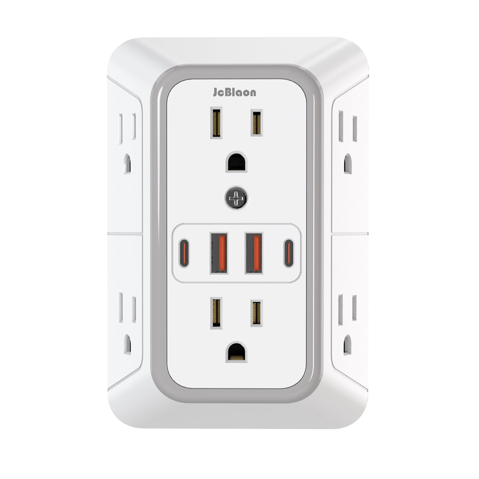 JcBlaon Outlet Extender Surge Protector - 6 Outlet Splitter with 4 USB Ports (2 USB C), Multiple Plug Expander Wall Charger, 3 Sided Multi Plug Wall Adapter Power Strip for Home Office Kitchen Travel 🍁 All In One Marketplace Canada