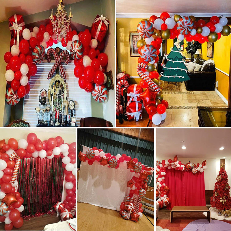 Christmas Party Balloon Chain Arch Kit – Festive Holiday Balloon Decoration Set
