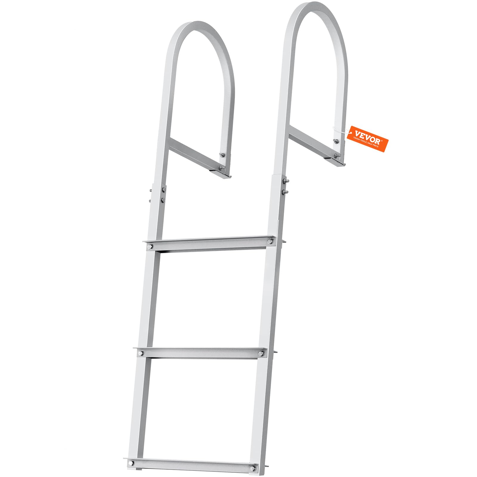 VEVOR Dock Ladder, Removable 3 Steps, 500 lbs Load Capacity, Aluminum Alloy Pontoon Boat Ladder with 3.1'' Wide Step & Nonslip Mat, Easy to Install for Ship/Lake/Pool/Marine Boarding 🍁 All In One Marketplace Canada