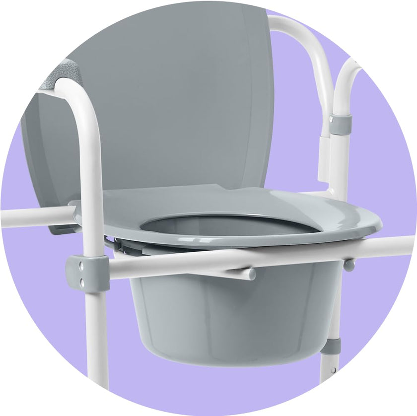 Medline 3-in-1 Steel Folding Bedside Commode, Height Adjustable, 350lb 🍁 All In One Marketplace Canada