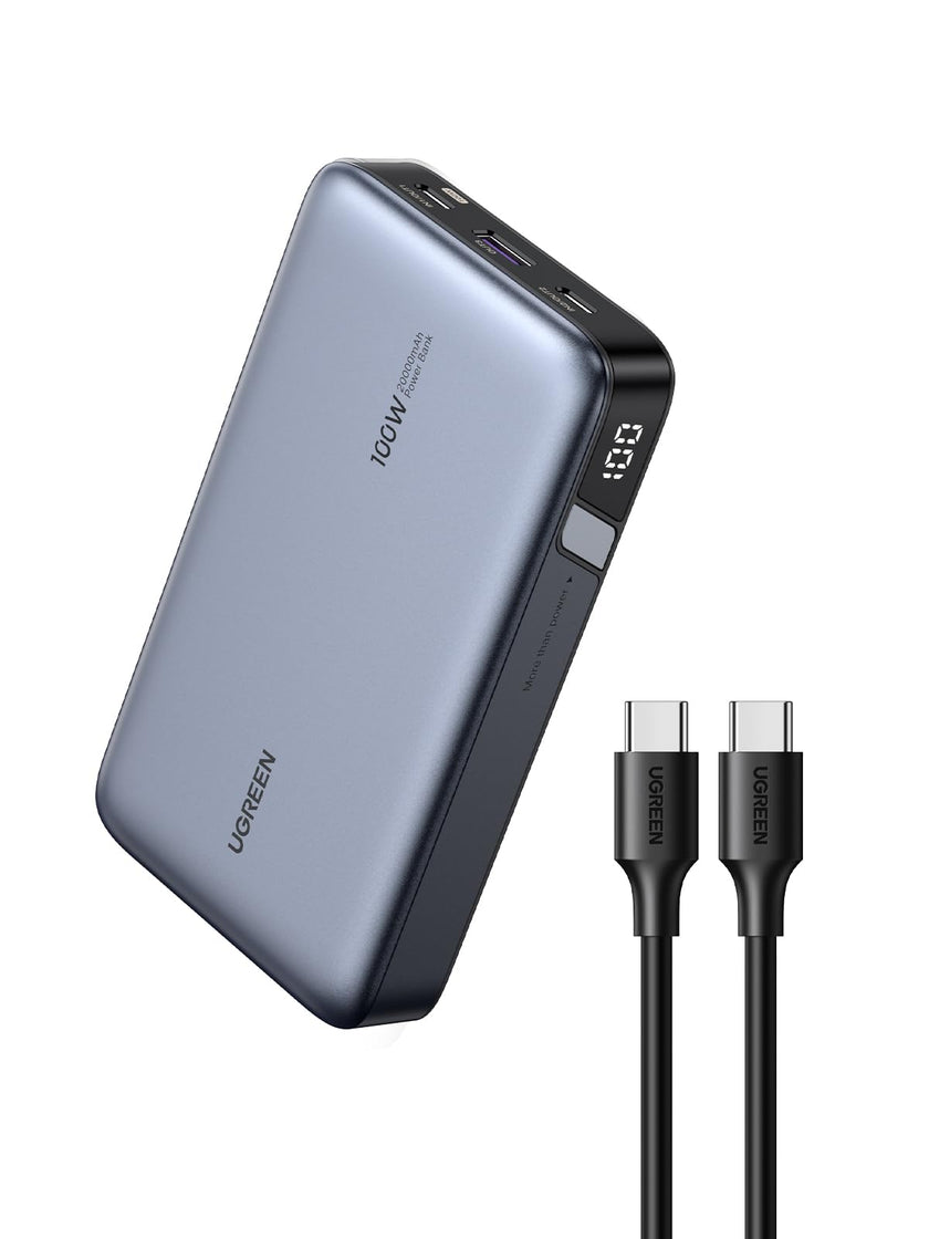 UGREEN 100W Power Bank Fast Charge, 3Ports USB C 20000mAh Portable Charger Fast Charging, 65W Fast Recharge Laptop Battery Bank, Compatible for MacBook Pro Air, Dell, iPad Pro, iPhone 17 Pro Max 🍁 All In One Marketplace Canada