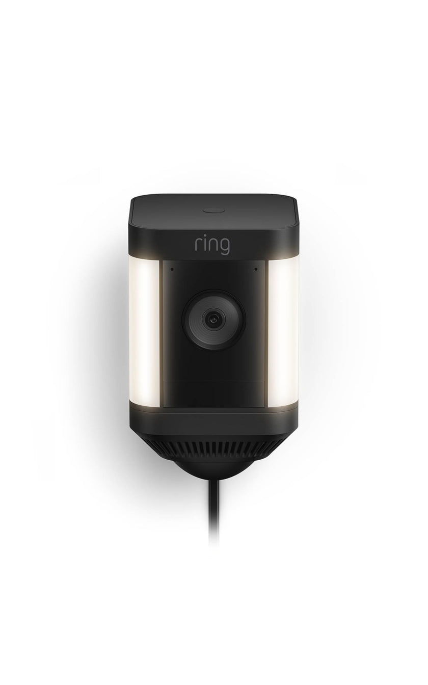 Ring Spotlight Cam Plus, Plug-in | Two-Way Talk, Colour Night Vision, and Security Siren - Black 🍁 All In One Marketplace Canada