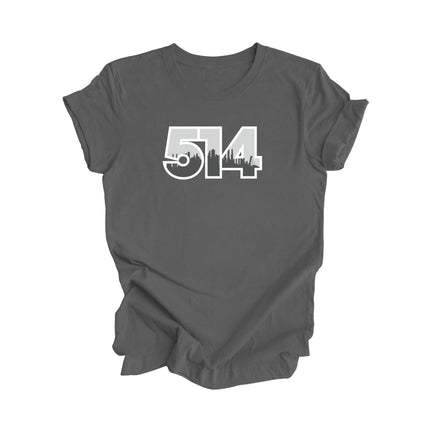 514 Montreal Quebec Canada Area Code City Skyline Gift - Unisex T-Shirt - Inspired X