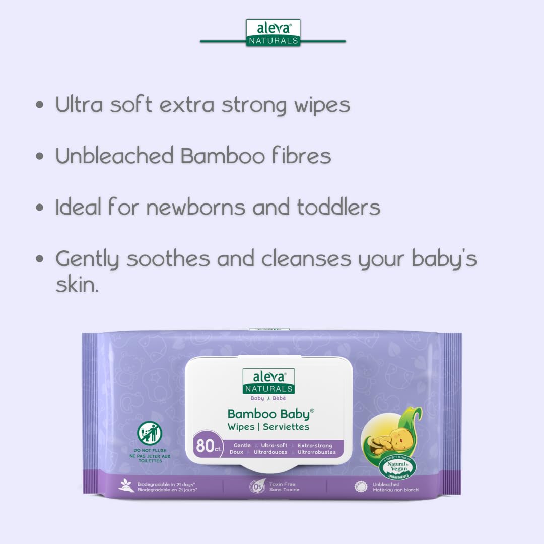 Aleva Naturals Bamboo Baby Wipes, 480 Count 🍁 All In One Marketplace Canada