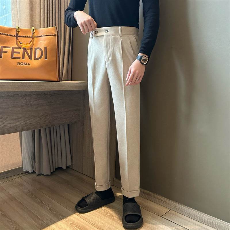 Woolen Draping Straight leg business office Work trouser for men