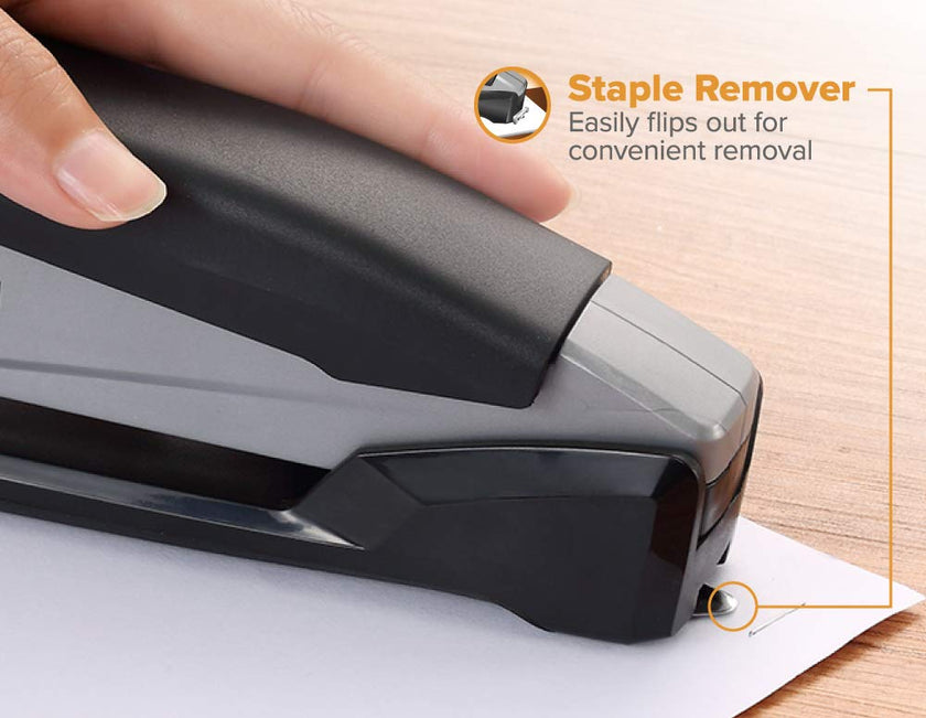 Bostitch Office Executive 3 in 1 Stapler, Includes 210 Staples and Integrated Staple Remover, One Finger Stapling, No Effort, 20 Sheet Capacity, Spring Powered Stapler, Black/Gray (INP20) 🍁 All In One Marketplace Canada