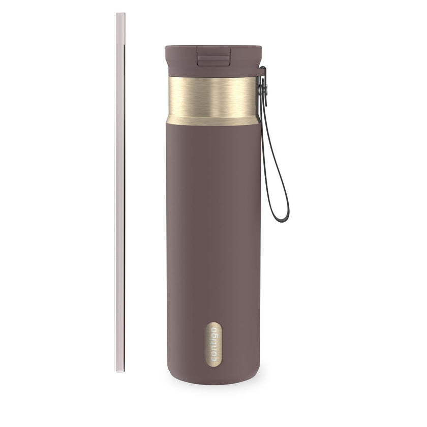 Contigo SnapSeal 24 oz Water Bottle w/Carry Strap & Reusable Straw | Vacuum-Insulated Stainless Steel for Hot & Cold Drinks | Spill-Proof Lid | BPA & Lead-Free | Dishwasher Safe 🍁 All In One Marketplace Canada