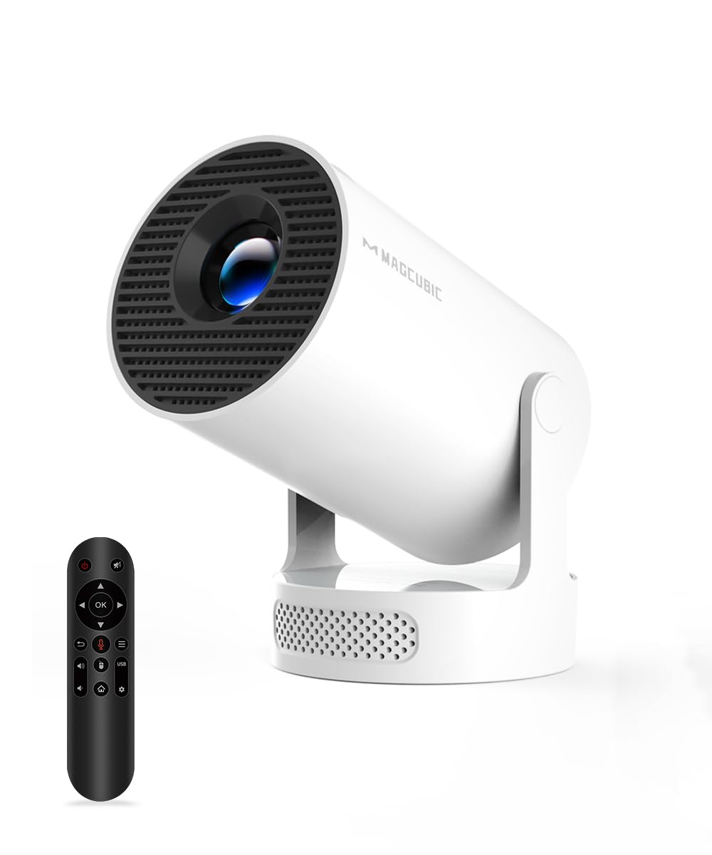 Magcubic Projector 4K with WiFi and Bluetooth, Mini Portable Projecteur with Auto Keystone, Outdoor Movie for Bedroom,200 ANSI,180 Degree Rotation,Built-in Apps (Manual Focus & HY300PRO+) 🍁 All In One Marketplace Canada